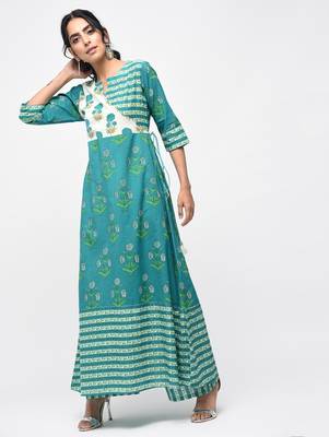 Multicolor printed cotton kurtas-and-kurtis 2
