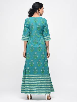 Multicolor printed cotton kurtas-and-kurtis 4