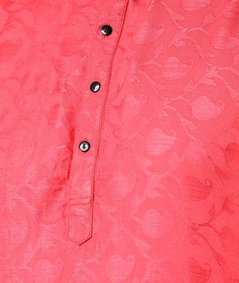 Svanik Red Self Design Blended Assymetric Cowl Kurta 5
