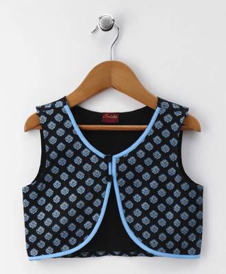 Blue printed polyester boys kurta pyjama 2