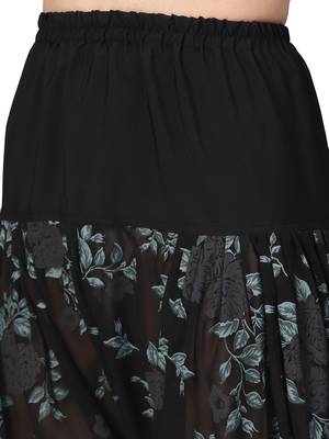 Black printed crepe party wear kurta with pant 3