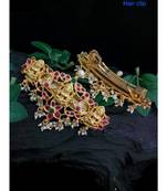 Gold Plated Multi Colur Stones With Laxmi Hair Klip