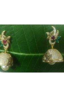 Zirconia Multicolour Stones Jhumkas