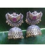 Oxidised Silver Plated Kempu Jhumkas