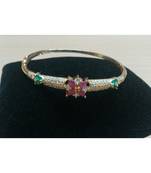 Ruby , Embrolled And White Stone Bracelet