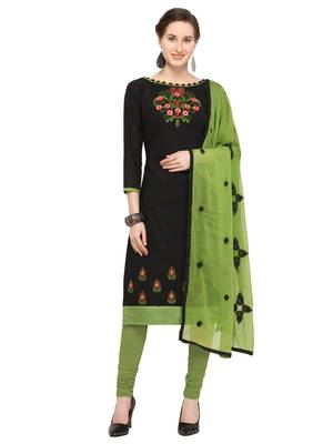 Black embroidered cotton salwar 1