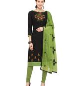 Black embroidered cotton salwar