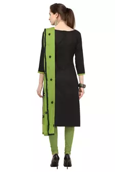 Black embroidered cotton salwar