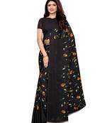 Black Printed Georgette Saree With Blouse