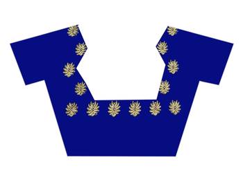 Blue embroidered georgette saree with blouse 4