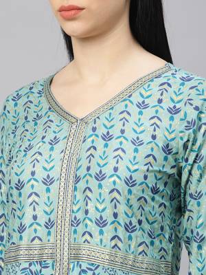 Emerald printed viscose rayon ethnic-kurtis 2