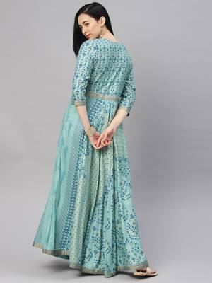 Emerald printed viscose rayon ethnic-kurtis 3
