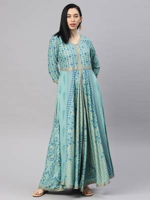 Emerald printed viscose rayon ethnic-kurtis 5