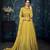 Yellow Resham Embroidery Georgette Semi Stitched Salwar With Dupatta
