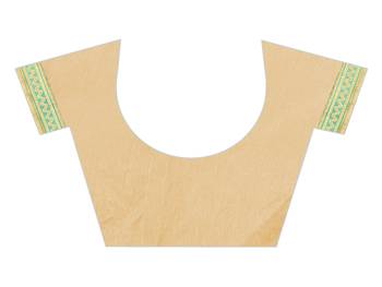 Green embroidered silk saree with blouse 5