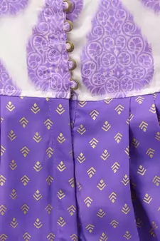 Purple printed polyester kids jumpsuit