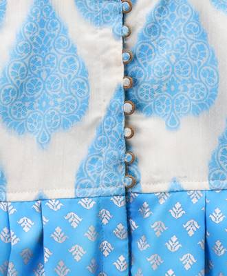 Blue printed polyester kids jumpsuit 3