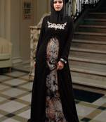 Black Embroidered Crepe Islamic Kaftans