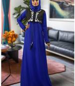 Blue Embroidered Crepe Islamic Kaftans