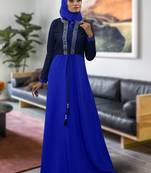 Blue Embroidered Crepe Islamic Kaftans