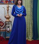 Blue Embroidered Crepe Islamic Kaftans