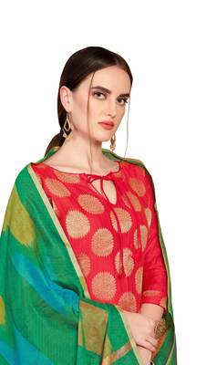 Peach Woven Banarasi Silk Salwar 2