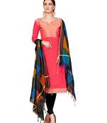 Pink Woven  Art Silk Salwar
