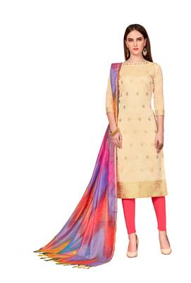 Beige Woven Banarasi Silk Salwar 1