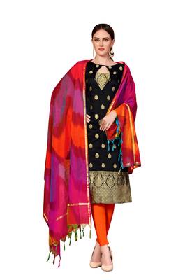 Black Woven Banarasi Silk Salwar 1
