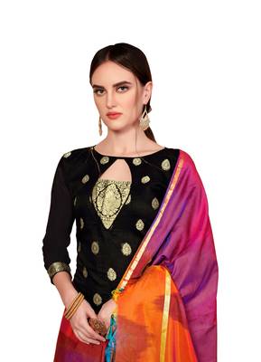 Black Woven Banarasi Silk Salwar 2