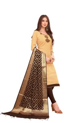 Beige Hand Embroidery Cotton Salwar 2