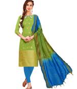 Green Woven Banarasi Silk Salwar