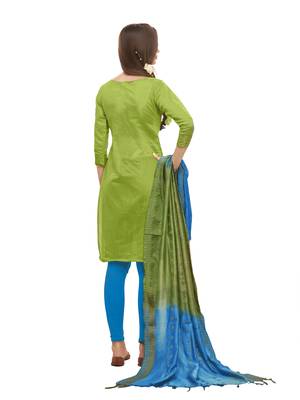 Green Woven Banarasi Silk Salwar 3