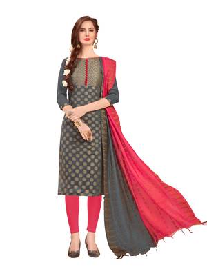 Grey Woven  Art Silk Salwar 1