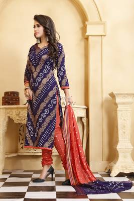 Blue Bandhej Banarasi Cotton Salwar 2