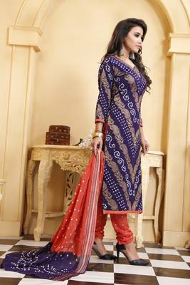Blue Bandhej Banarasi Cotton Salwar 3