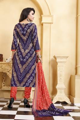 Blue Bandhej Banarasi Cotton Salwar 4