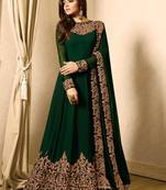 Green Embroidered Faux Georgette Salwar