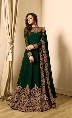 Green Embroidered Faux Georgette Salwar 4