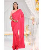 pink embroidered art silk saree with blouse