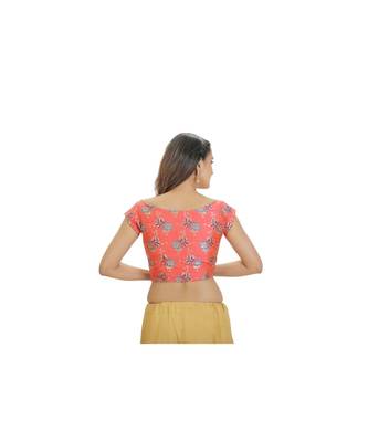 peach embroidered art silk saree with blouse 3