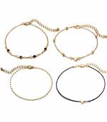 Cordula Golden Anklet Set - 4 Pcs Anklet Set