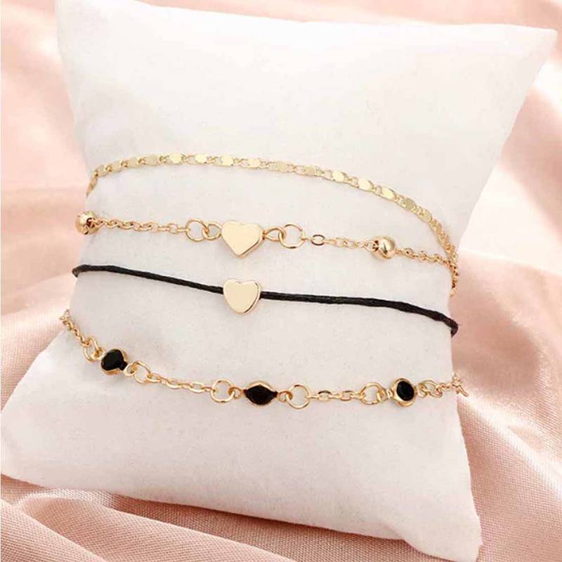 Cordula Golden Anklet Set - 4 Pcs Anklet Set