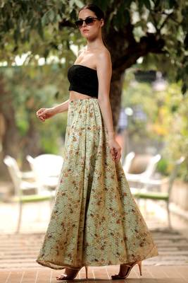 Blossom Digital Printed Flaired Long Skirt 2