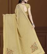 Chicku finest of thread embroidery in Lucknowi style saree with heavy embroidery blouse