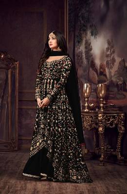 Black embroidered pure net salwar 1