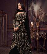 Black embroidered pure net salwar