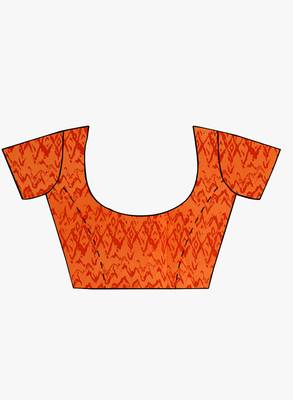 CLASSICATE From The House Of The Chennai Silks Women's Orange Georgette Saree With Blouse 5