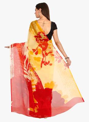CLASSICATE From The House Of The Chennai Silks Women's Multicolor Georgette Saree With Blouse 3