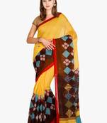 CLASSICATE From The House Of The Chennai Silks Women's Yellow Bhagalpuri Saree With Blouse